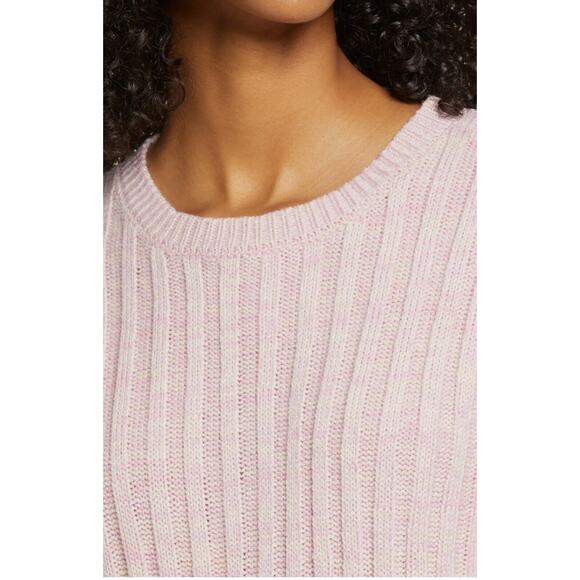 BLANK NYC Womens Rib Knit Sweater Long Sleeve Pullover Size Large Pink NWT - Picture 4 of 13